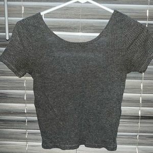 Gray Hollister crop top open back